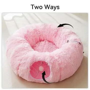 HIPIPET Plush Cat Tunnel and Bed Combo for Cats