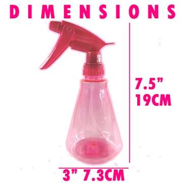 EZPRO USA Empty Spray Bottles 12oz PET Plastic for Hair, Multi Purpose Colored, Dog Grooming, Cat Tr...