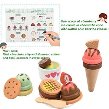 Giant Bean Wooden Ice Cream and Coffee Playset for Kids