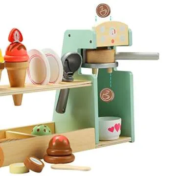 Giant Bean Wooden Ice Cream and Coffee Playset for Kids
