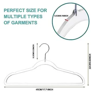 Quality Clear Plastic Hangers for Clothes | 50 Pack