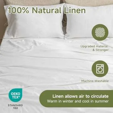 Luxurious Simple&Opulence 100% Linen Sheets Full Set