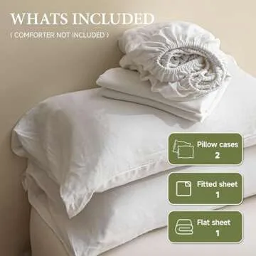 Luxurious Simple&Opulence 100% Linen Sheets Full Set