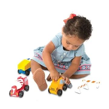 Melissa & Doug Wooden Construction Vehicles Set for Kids