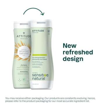 ATTITUDE Hair Shampoo for Sensitive Dry Scalp with Oat and Avocado Oil - 16 Fl Oz (Pack of 6)