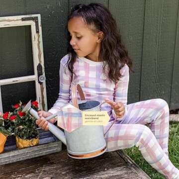 Burt's Bees Baby Baby Girls' Pajamas, Tee and Pant 2-Piece Pj Set, 100% Organic Cotton, Swiss Chalet 2pk