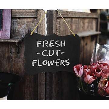 Small Chalkboard Signs, Hanging Chalkboard Signs 4x6, Double-Sided Message Board (3 Pack)