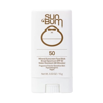 Sun Bum Mineral SPF 50 Face Stick Sunscreen | Water-Resistant Broad Spectrum Sunblock with Vitamin E | Hypoallergenic | Hawaii 104 Act Compliant (Octinoxate & Oxybenzone Free)| Travel Friendly 0.53 oz
