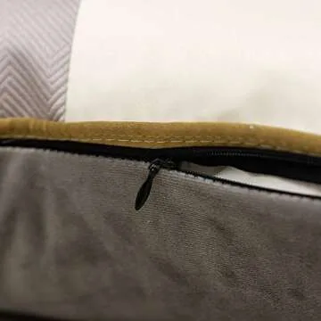 Avigers 12 x 20 Inches Gray White Gold Leather Striped Patchwork Velvet Cushion Case Luxury Modern Throw Pillow Cover Decorative Pillow for Couch Living Room Bedroom Car