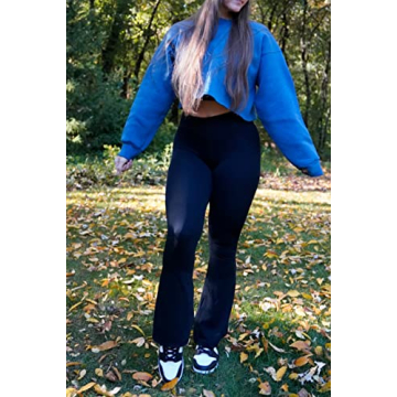 Sunzel Womens Flare Leggings with Tummy Control Crossover Waist and Wide Leg