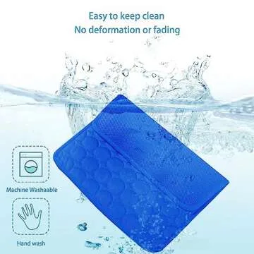 MICROCOSMOS Summer Cooling Mat & Sleeping Pad- Water Absorption Top, Materials Safe, Easy Carry, EZ Clean. Keep Cooling for Pets, Kids and Adults.(Dark Blue, 40" x 28")