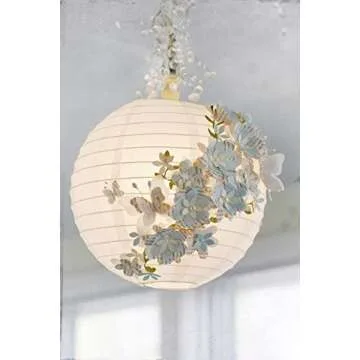 Supla 20 Pack Chinese White Paper Lantern Hanging Paper Lanterns White Round Paper Lanterns 4” 6” 8” 10” 12” White Hanging Lanterns Wedding Party Decorations