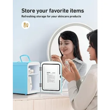 AstroAI Mini Fridge, 4 Liter/6 Can AC/DC Portable Thermoelectric Cooler Refrigerators for Skincare, Beverage, Food, Home, Office and Car, ETL Listed (Teal)