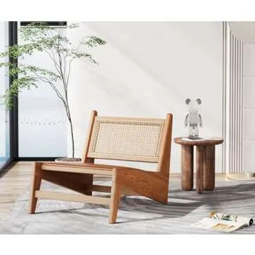 HAOBO Home Rattan Chair - Stylish Mid Century Accent Chair