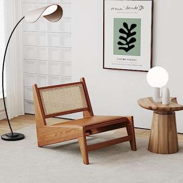 HAOBO Home Rattan Chair - Stylish Mid Century Accent Chair