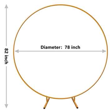 Doingart 6.8ft (2M) Yellow Round Metal Wedding Arch,Circle Balloon Arch Stand for Garden, Yard, Wedding, Bridal, Indoor Outdoor Party Decoration (Does not Include Decorative Bouquets, Balloons, etc.)