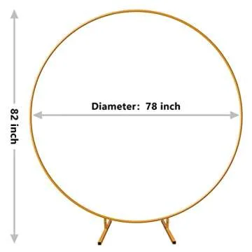 Doingart 6.8ft (2M) Yellow Round Metal Wedding Arch,Circle Balloon Arch Stand for Garden, Yard, Wedding, Bridal, Indoor Outdoor Party Decoration (Does not Include Decorative Bouquets, Balloons, etc.)