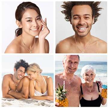 White Glass Evil Eye Necklace in 925 Sterling Silver 20 Inch