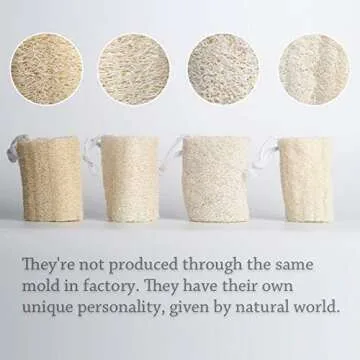 pisdoplop 4" Natural Loofah Exfoliating Body Sponge Scrubber for Skin Care in Bath Spa Shower Pack of 4