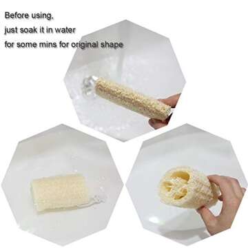 pisdoplop 4" Natural Loofah Exfoliating Body Sponge Scrubber for Skin Care in Bath Spa Shower Pack of 4