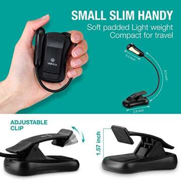 Vekkia Rechargeable Amber Book Light for Night Reading