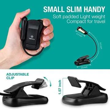 Vekkia Rechargeable Amber Book Light for Night Reading