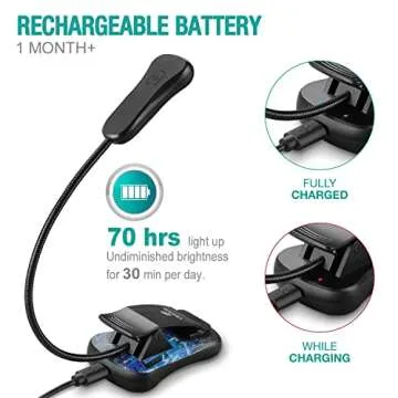 Vekkia Rechargeable Amber Book Light for Night Reading