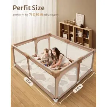 Blissful Diary Baby Play Mats for Floor, 71x59 Inch Extra Thicker & Large Soft Cushioning Foam Playm...