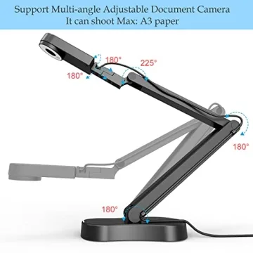 PAKOTOO 8MP USB Document Camera for Teachers Distance Learning