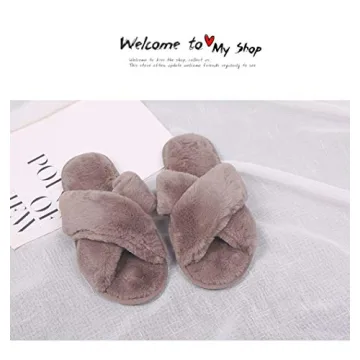 Cozy HUMIWA Coffee Slippers Soft Fuzzy Open Toe Design