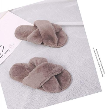 Cozy HUMIWA Coffee Slippers Soft Fuzzy Open Toe Design