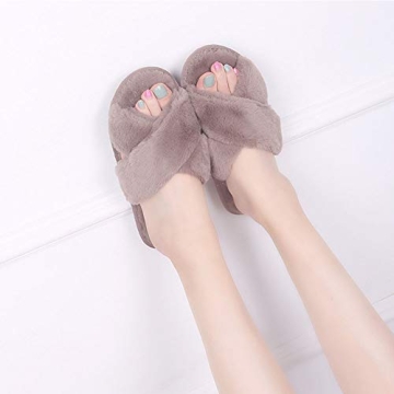 Cozy HUMIWA Coffee Slippers Soft Fuzzy Open Toe Design