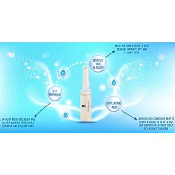 100% Hyaluronic Acid And Natural Moisturizing Serum Ampoule Set,Anti Aging Anti Wrinkle, 7 Day Treat...