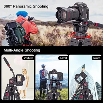 Avella VH501 Video Tripod - Durable 72" Heavy Duty Support