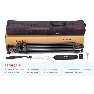 Avella VH501 Video Tripod - Durable 72" Heavy Duty Support