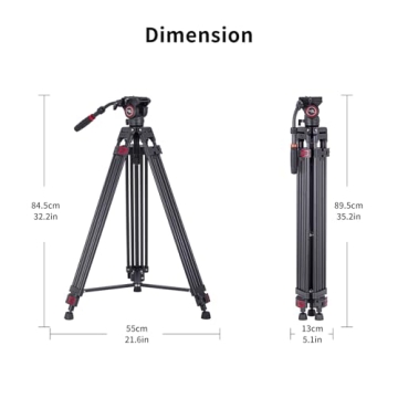 Avella VH501 Video Tripod - Durable 72" Heavy Duty Support