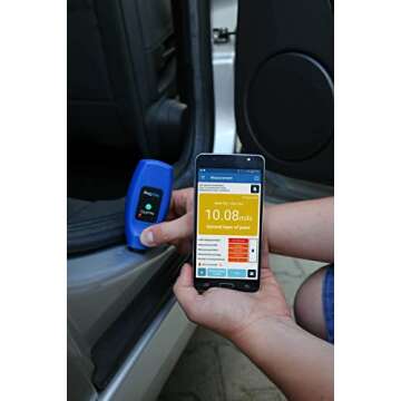 NexDiag NexPTG Professional Best Clear Coat Measure Tool for Automotive Paint Thickness Measurement Gauge | Paint Depth Gauge | Automatic Shutdown | Bluetooth Connectivity