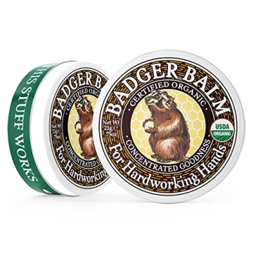 Badger - Hardworking Hands Healing Balm, Aloe Vera & Wintergreen, Working Hand Balm, Balm, for Dry Hands, Hand Moisturizer Balm, Certified Organic Hand Balm, Hand Repair Balm, 0.75 oz