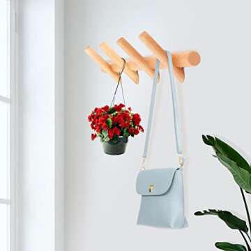 KYSMOTIC Wooden Coat Rack Wall Mounted | Modern Wood Coat Hooks for Entryway, Bedroom, Bathroom | 4 ...