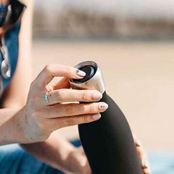S'well Stainless Steel Water Bottle - 17 Fl Oz - Soft Touch Black - Triple-Layered Vacuum-Insulated Containers Keeps Drinks Cold for 36 Hours and Hot for 18 - BPA-Free - Perfect for the Go