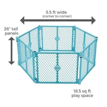 Toddleroo Superyard 6 Panel Play Yard - Safe, Portable & Versatile