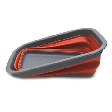 SAMMART 9.2L (2.37Gallon) Collapsible Tub - Portable Outdoor Picnic Basket/Crater - Foldable Shopping Bag - Space Saving Storage Container (M, Terracotta)