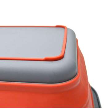 SAMMART 9.2L (2.37Gallon) Collapsible Tub - Portable Outdoor Picnic Basket/Crater - Foldable Shopping Bag - Space Saving Storage Container (M, Terracotta)