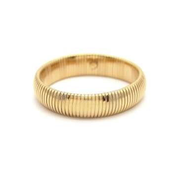 Marshal Metal Fashion Bracelet Omega 18k Gold Plated Brass Stretch Cobra Bracelet (14mm))