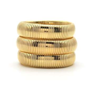 Marshal Metal Fashion Bracelet Omega 18k Gold Plated Brass Stretch Cobra Bracelet (14mm))