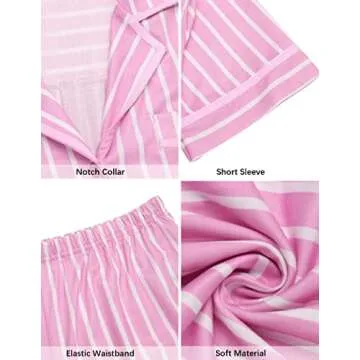 Ekouaer Women's Button-Down Pajama Set for Comfortable Nights