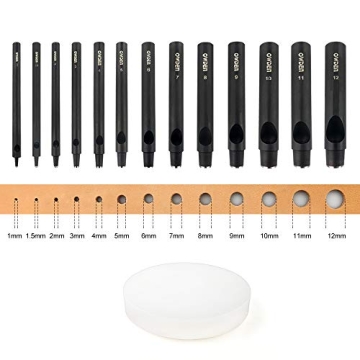 OWDEN Professional 13-Piece Leather Hole Punch Set for Crafts