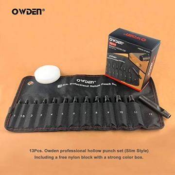 OWDEN Professional 13-Piece Leather Hole Punch Set for Crafts