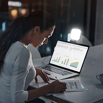 Aulynp Magnetic Video Conference Lighting Kit, Laptop Computer Monitor LED Video Light 6500K Dimmable Webcam Light for Remote Work, Online Education, Self Broadcasting, Zoom Calls and Live Streaming
