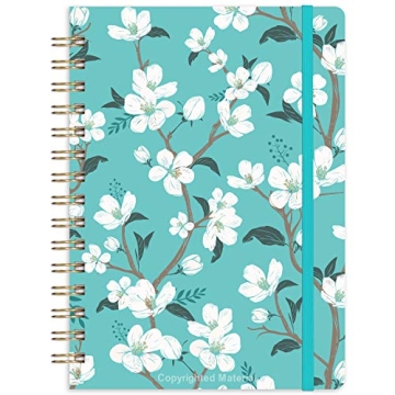 Teal Floral Journal - Premium Thick Paper, Hardcover Notebook
